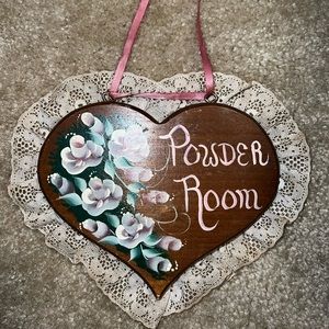 Wooden Powder room sign